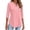 246#Pink, variant on Womens 3/4 Sleeve Tops V Neck Zipper Business Casual Blouses for Office & Going Out Soft Tunics Camel XL