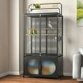 thumbnail image 2 of GDLF 72-Inch Bird Cage With Play Top and Rolling Storage Cabinet Extra Large With Cover for Parrot, Parakeet, Cockatiel, Budgie , Parrotlet, Green Cheek Conure, 2 of 8