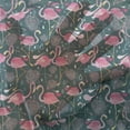 thumbnail image 3 of Flamingos Tulle Curtains with Rod Pocket, Exotic Bird Pattern with Flowers Hearts and Raindrops Tropical, Sheer Drape for Wedding Party 2 Panels, 7 Sizes, Dark Green Pale Pink, by Ambesonne, 3 of 3