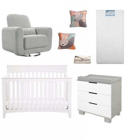 7 Piece Nursery Furniture Set With Crib And Changer With Club