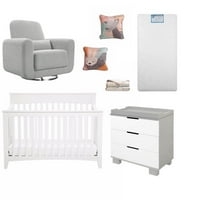 Nursery Sets Product Image 7 Piece Nursery Furniture Set In Gray And White