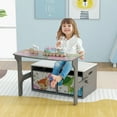thumbnail image 4 of Costway 3 in 1 Kids Convertible Activity Bench Children Table & Chair Set with 2 Bins Grey, 4 of 10
