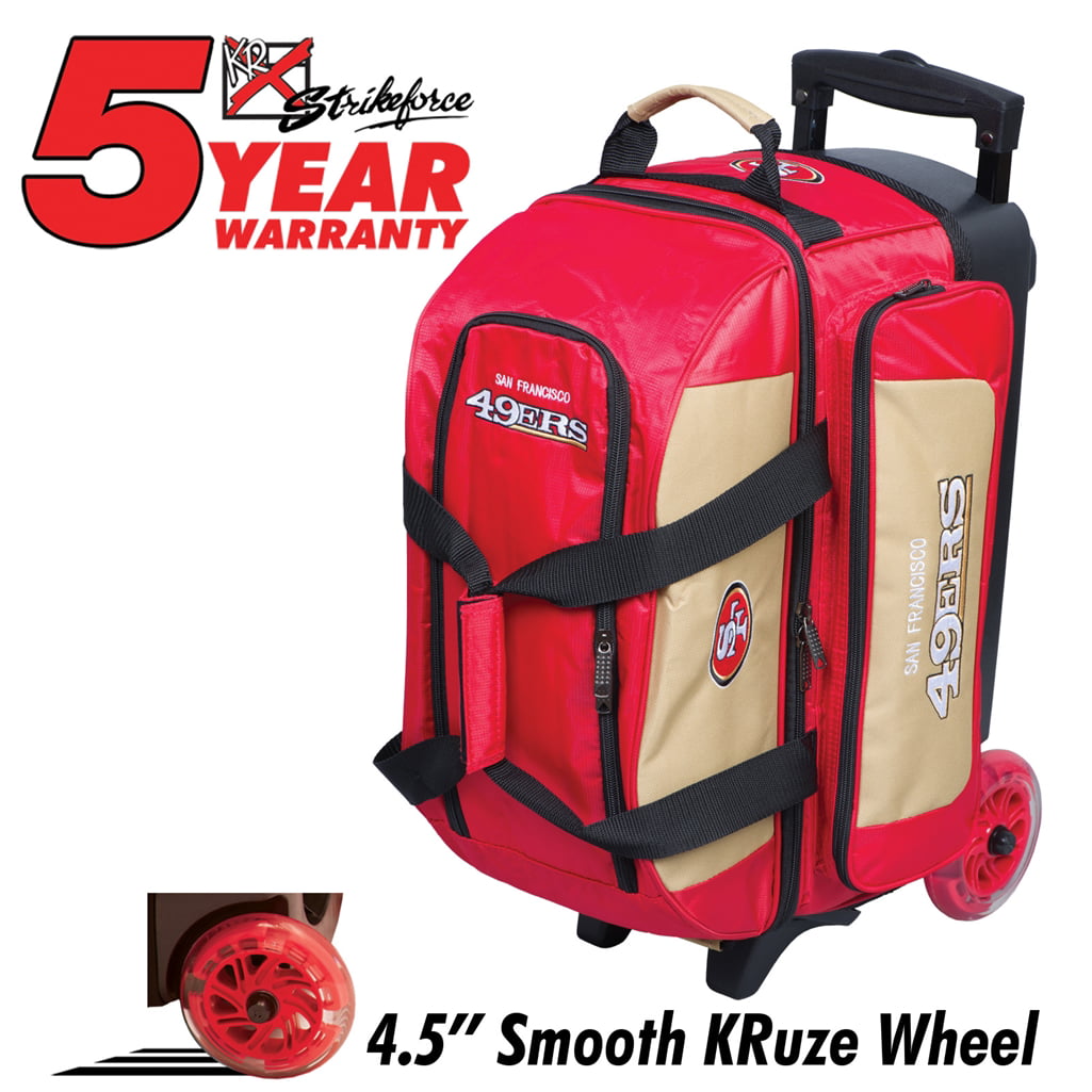 Ebonite Transport 2 Ball Roller Bowling Bag with Wheels Red 5 Year Warranty 