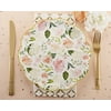 Kate Aspen Floral Paper Plates (Set Of 8), One Size, White/Green/Gold/Pink