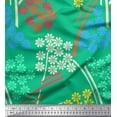 thumbnail image 1 of Soimoi Green Rayon Fabric Artistic Floral Decor Fabric Printed Yard 56 Inch Wide, 1 of 3