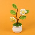 thumbnail image 1 of Fiudx Liquidación de ofertas flash Maceta de flores de simulación de ganchillo terminada con flores de lana para decoración de interiores de automóviles, maceta pequeña, 1 of 5