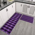 thumbnail image 2 of Halloween Purple Checkered Ghosts and Icons Kitchen Rugs Sets Of 2,Anti Fatigue Kitchen Mat Rugs Non Slip Washable,Decorative Kitchen Floor Mats for Kitchen,Sink,Laundry,17"x30"+17"x47", 2 of 7
