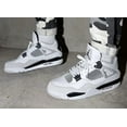 thumbnail image 1 of Ni - ke Ni - ke Air Jordan 4 retro military black and white men's shoes DH6927-111, 1 of 5