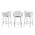 thumbnail image 4 of Casabianca Furniture Suzzie Counter 180 Swivel Arm Bar Stool in White PU-Leather, 4 of 7