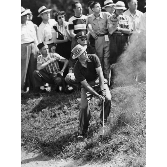 Art.com Sam Snead Makes an Iron Shot from the Side of a Sand Trap Premium Photographic Print, 12" x 16"