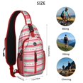 thumbnail image 5 of Sling Backpack,Red and Green Christmas Pattern Crossbody Bag with Water Bottle Holder,Waterproof Sling Bag for Men/Women with Chest Phone Holder for Hiking,Travel, 5 of 6