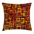 thumbnail image 1 of Abstract Throw Pillow Cushion Cover, Colorful Trippy Square Shaped Geometric Retro Textured Modern Artistic Graphic, Decorative Square Accent Pillow Case, 16 X 16 Inches, Multicolor, by Ambesonne, 1 of 2