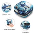 thumbnail image 3 of Ink Painting Sea Animals Whale Sharks Sanitary Napkin Storage Bag, Zipper Menstrual Cup Pouch Feminine Menstruation First Period Pads Holder for Girls Women Ladies, 3 of 6