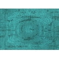thumbnail image 1 of Ahgly Company Machine Washable Indoor Rectangle Oriental Turquoise Blue Industrial Area Rugs, 5' x 8', 1 of 4