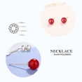thumbnail image 3 of Pendiente Sonducket de Perla de Imitación Gota Bola Roja Joyería Linda AP016939-01, 3 of 6