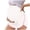 White, variant on Krdevn Maternity Over the Belly Shorts with Pockets Comfortable Pregnancy Shorts for All Stages,L