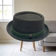 thumbnail image 4 of Men Breathable Soft Cool Mesh Pork Pie Hat, Summer Sun Protection Short Brim Crushable Fedora Hat Lightweight Outdoor Beach Travel Fashion formal Trilby Cap Army Green, 4 of 4