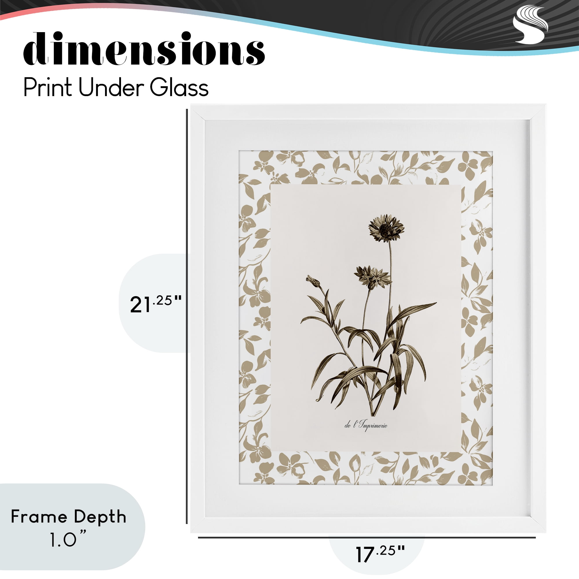 Stupell Industries Neutral Imperial Flowers White Framed Print Under Glass, design by Kelly Donovan