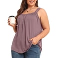 thumbnail image 3 of Daystry Plus Size Tank Tops for Women Loose Fit Lace Sleeveless Women's Summer Tanks Mauve 4X, 3 of 12