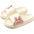 thumbnail image 1 of Sandalias de ducha para mujer, zapatillas con punta abierta, lindas pantuflas de conejo, pantuflas para el hogar, pantuflas de baño para hombres y mujeres, secado rápido, tamaño blanco: 38-39 TUNC Sencillez, 1 of 5