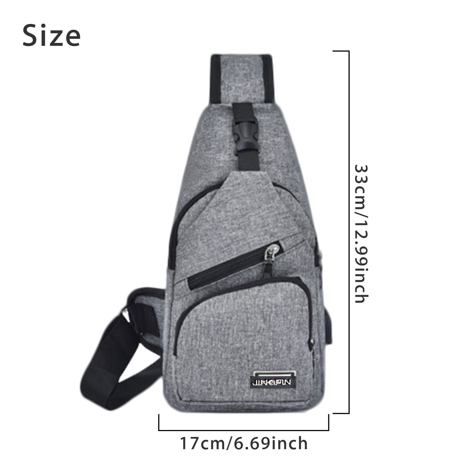 Wind Took Sling Bag Chest Shoulder Backpack Crossbody Bag Lightweight Outdoor Sport Travel Daypacks with USB Charging Port for Women Man 32 x 12 x 21 cm 