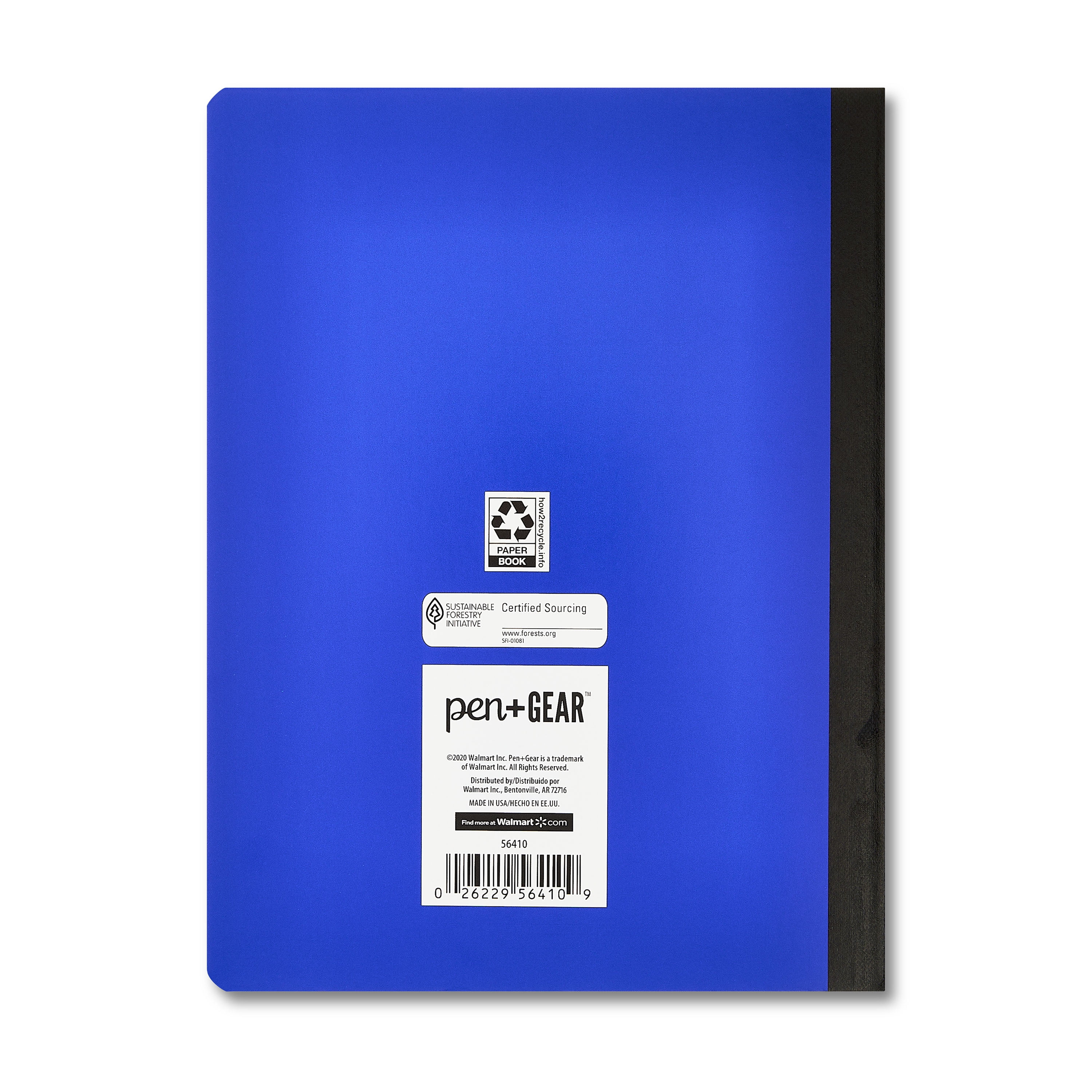 Pen+Gear Wide Ruled Composition Book, 7.5" x 9.75", Blue, 100 Sheets