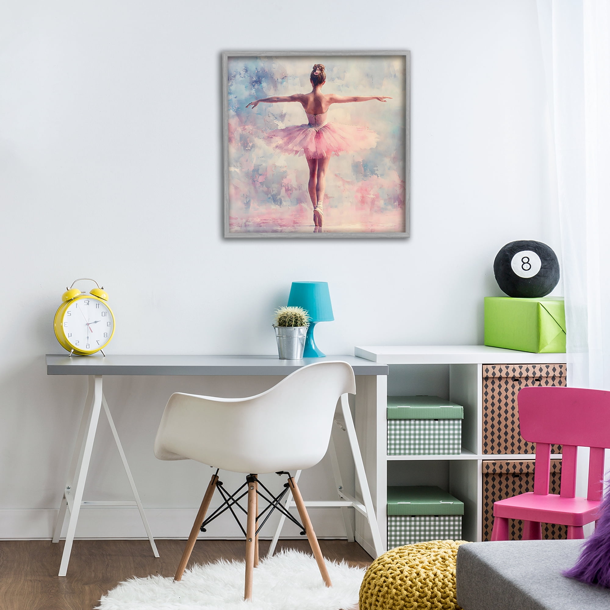 Stupell Industries Elegant Ballet Dancer in Motion Gray Framed Giclee Art, design by Creative Studio