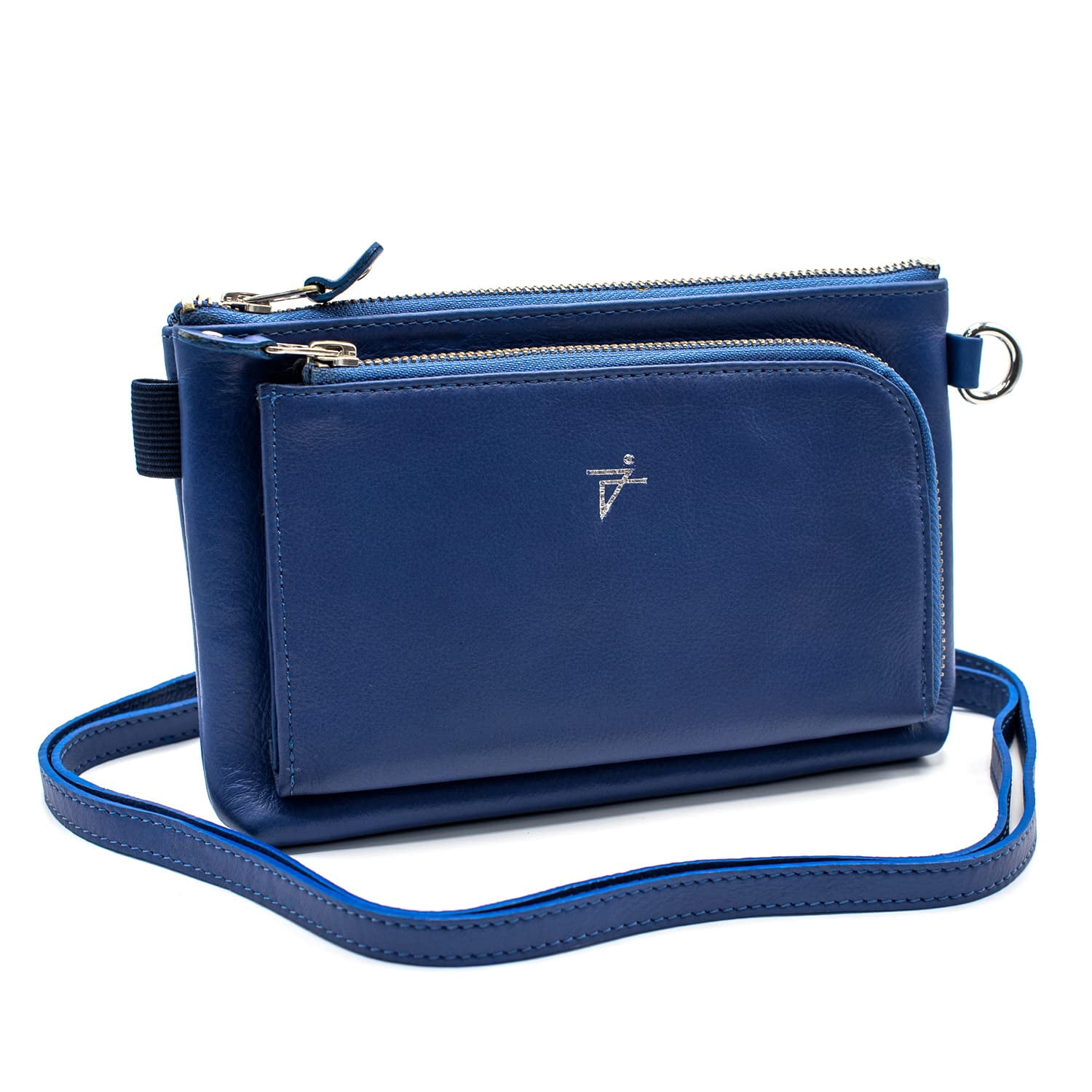 Leather Crossbody Bag Black Clip-on Everyday Purse Waist Bag for Women by Juzar Tapal Collection