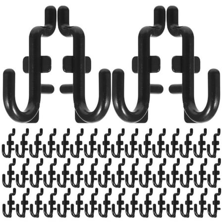 WASHWEPE Pegboard Hooks Heavy Duty 100Pcs Black Plastic For Garage And Tool Hanging