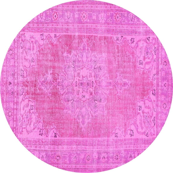Ahgly Company Indoor Round Persian Pink Traditional Area Rugs, 6' Round