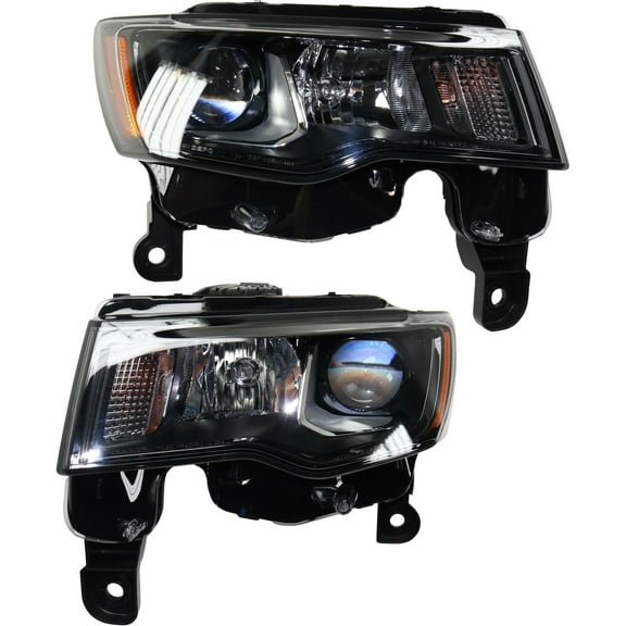 Garage-Pro Driver and Passenger Side Headlight for Jeep Grand Cherokee 2017-2021 Halogen With bulb(s) CAPA Replaces# 68266647AE 68266646AE