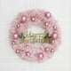 thumbnail image 2 of Corona navideña artificial, corona navideña rosa, decoración festiva para puerta, guirnalda para colgar en la pared con Feliz Navidad para el frente, 2 of 5