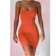 thumbnail image 1 of Color sólido verano falda de tirantes delgada sin tirantes sexy vestido elástico Irfora Naranja 2XL, 1 of 5