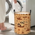 thumbnail image 6 of Uemuo Brown Mushrooms Pattern Circular Laundry Hamper Basket with handles,Collapsible laundry basket,Large capacity laundry hamper,Laundry Organizer-Medium, 6 of 8