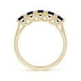 thumbnail image 2 of ANGARA Natural Half Eternity Five Stone 1.3 ct Blue Sapphire Wedding Band in 14K Yellow Gold for Women (Size-3.8mm) | September Birthstone, Anniversary, Jewelry Gift for Women | Natural Sapphire Ring, 2 of 10