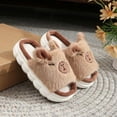 thumbnail image 4 of Ccpelsie Slippers for Boys Girls Home Cotton Slippers Non-Slip Warm Little Kids Slippers(Brown,9), 4 of 7