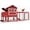 Red-Gable roof, variant on Large Chicken Coop with Run, Fits 4-6 Chickens, Outdoor Hen House, Metal Wheels, Thick Panels, Asphalt Roof, Easy Clean