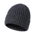 thumbnail image 1 of Nvzi Gorros de invierno gruesos y cálidos, gorros de punto, gorros de calavera para hombres, azul y gris, 1 of 4