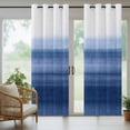 thumbnail image 4 of Navy Blue Ombre Outdoor Curtains for Patio Waterproof, Windproof Privacy Curtains with Weighted Bottom, Farmhouse Modern Gradient Outside Drapes for Picnic Garage Backyard Cabana 54"x95" 2 Panel, 4 of 8