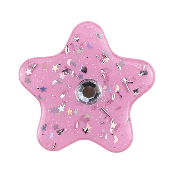 Huanledash Mobile Phone Grip Holder Universal Retractable Gradient Solid Color Rhinestone Five-pointed Star Phone Finger Expanding Stand for Watching TV