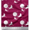thumbnail image 1 of Soimoi Rayon Crepe Fabric Bamboo Tree,Moon & Stork Bird Decor Fabric Printed Yard 46 Inch Wide, 1 of 3