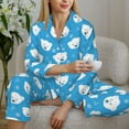 thumbnail image 6 of Daiia Cute Polar Bear for Women's Long-Sleeved Pajama Set – Soft & Comfortable Sleepwear Button-Up Pajamas Cozy Lounge Wear-Small, 6 of 7