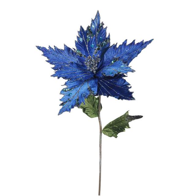 Vickerman OF160902 Tige de Fleur de Poinsettia Bleu&44; 26 & 13 Po.