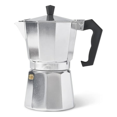

Espresso Maker Italian Coffee Make for Strong Brewed Espresso Coffee6-Cup Moka Pot (Silver)