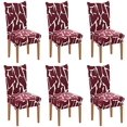 thumbnail image 1 of Printed Dining Chair Slipcovers Washable Softness Elastic Installation Chair Protector Banquet Chair Seat Cover for Hotel and Wedding Ceremony(Colour1,Set of 6), 1 of 7