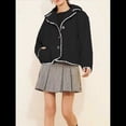 thumbnail image 4 of Abrigo Holgado y Grueso de Lana de Cordero con Solapa y Larga para Mujer, Estilo Moderno, para Otoño e Invierno. Negro S, 4 of 7
