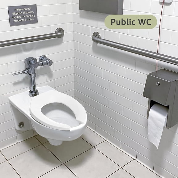 Commercial Toilet Seat Front Open, Commode Toilet Seat Elongated 18.5 Inch, for Hospital Hotel Church School Public WC,No Cover, Plastic, White, 2 Pack