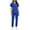 Blue, variant on Busydd Women Scrubs Sets with Pockets Trendy 2 Piece Solid Color Scrubs for Women V Neck Short Sleeve Tops and Elastic Bottom Pants Scrub Set