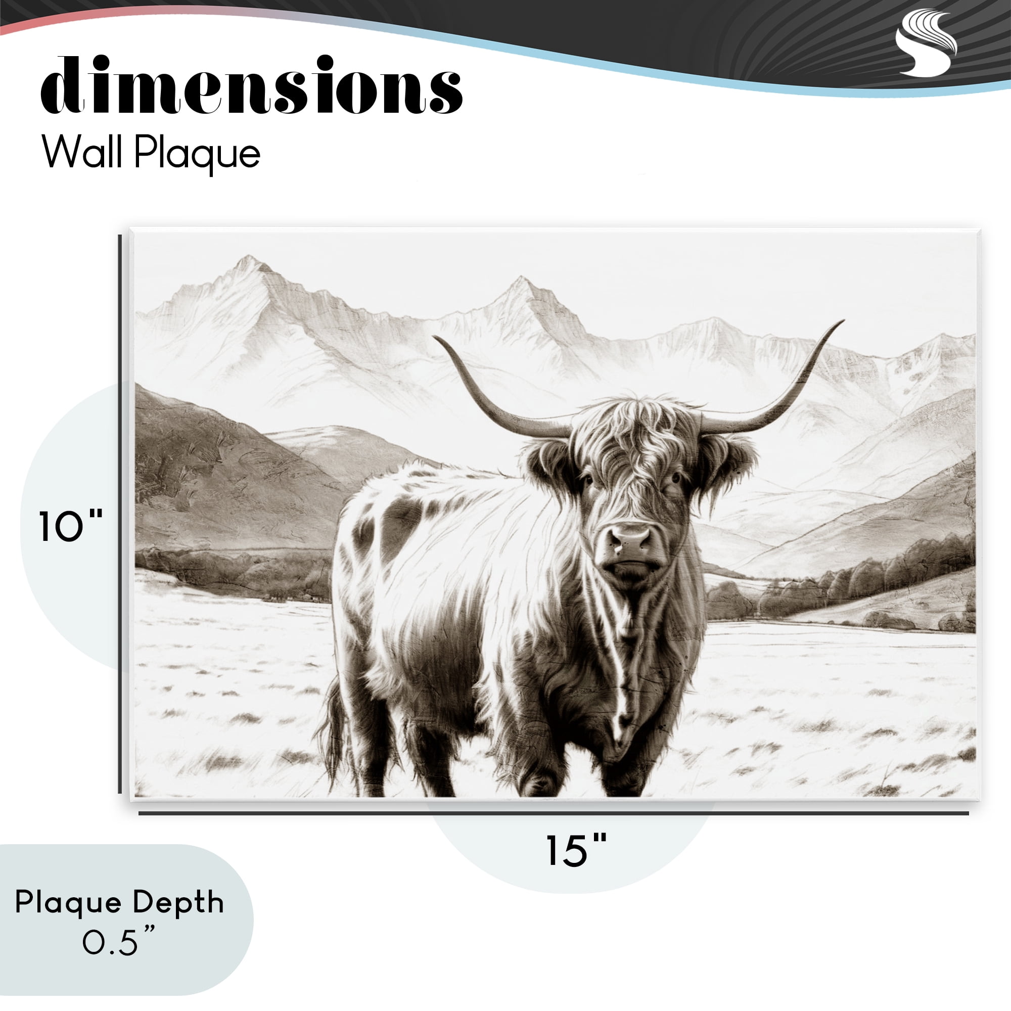 Stupell Industries Highland Sepia Sketch Wall Plaque Art, design by Kim Allen