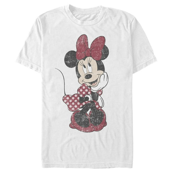 Men's Mickey & Friends Polka Dot Minnie Graphic Tee White Small